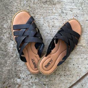 Born Slip-On Black Sandals